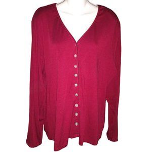 Worthington Stretch Lightweight Red Cardigan Sz 1X